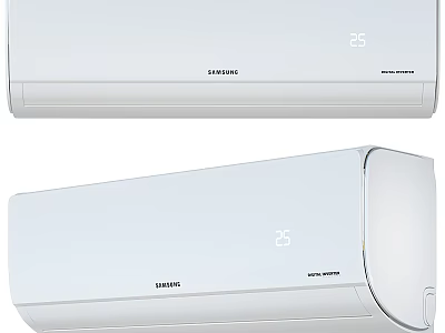White Samsung Air Conditioner Fan With Quick Cooling And 25 Degrees 3d model