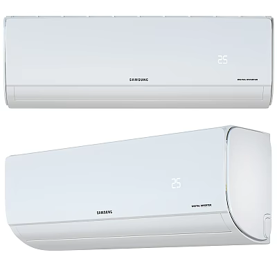 White Samsung Air Conditioner Fan With Quick Cooling And 25 Degrees 3d model