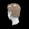 Game and Movie Character 3D Model Head with Blonde Short Hair White Face Black Backdrop