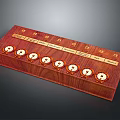 Wooden Box Organizer With Multiple Round Dials Numeric Indicators And Labeled Sections