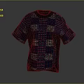 Colorful Plaid Short Sleeve Top With Blue Base And Intricate Patterns