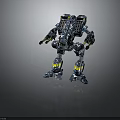 Futuristic Blue Mecha Robot with Biomechanical Armor and Advanced Weapon Systems 3d model