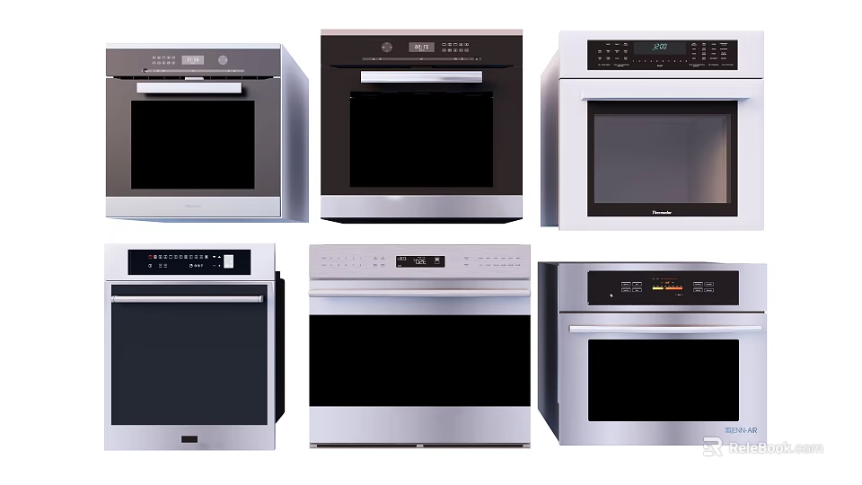 Various Modern Kitchen Appliances With Sleek Silver Black Design And Multiple Types 3d model