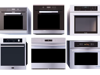 Various Modern Kitchen Appliances With Sleek Silver Black Design And Multiple Types 3d model