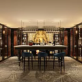 Luxurious Bar Interior With Wine Racks Counter Seats And Decorative Wall Art