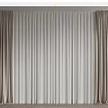 Elegant Brown And Light Gray Textured Curtains For Modern Window Decor 3d model