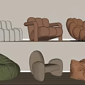 Modern Single Sofa Lazy Sofa Casual Sofa 3d model