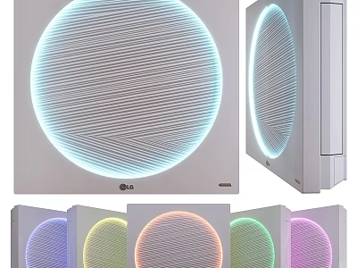 Modern Daily Use Smart Appliances With Round Illuminated Panels And Multiple Colors 3d model