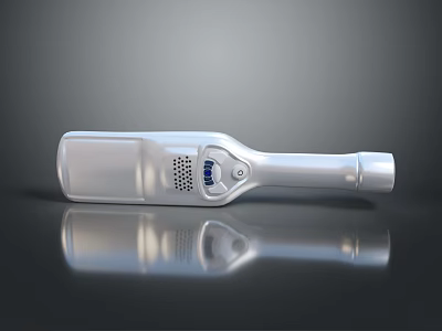 Modern Silver Handheld Weapon With Digital Display Control Buttons Smooth Surface And Reflective Finish 3d model