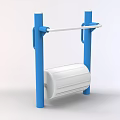 Outdoor Fitness Equipment With Blue Posts White Bar And Roller For Exercise