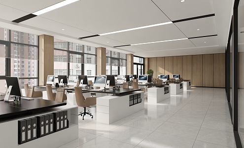 Modern Public Office Area Open Staff Office Area 3d model