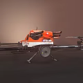 Smart Machine Orange Drone With Four Rotors And Sleek Aerodynamic Body Design