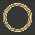 Yellow And White Nested Circular Rings With Mesh Pattern On Dark Background 3d model