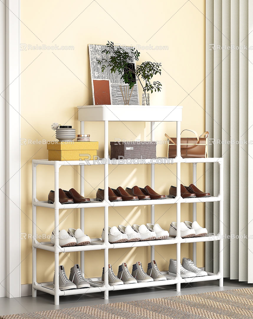 Combination shoe rack model