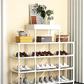 Combination shoe rack 3d model