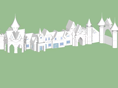 Ancient Architecture Complex With Spires Towers Arches And White Connected Buildings 3d model