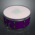 High Quality Purple Snare Drum With White Drumhead And Chrome Hardware 3d model