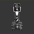 Futuristic Three Wheeled Motorcycle With Spiked Wheels Black And Red Sleek Body Stylish Seat Design