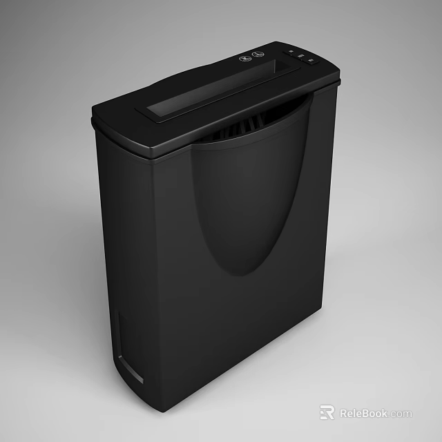 Modern Black Office Paper Shredder For Efficient Document Shredding In Workplace 3d model