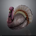 Vibrant Pink Turkey Figurine With Colored Feathers For Home Decor