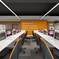 modern public office area aisle rest area 3d model