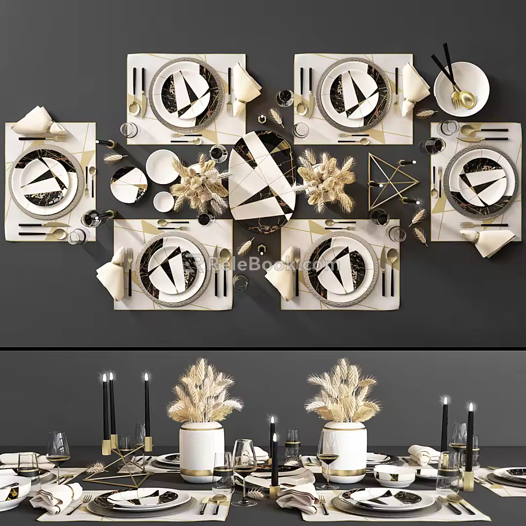 Modern Tableware Plate Display 3d model