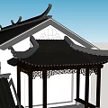 Traditional Chinese Architecture Roof Components With Decorative Eaves And Black Tiles