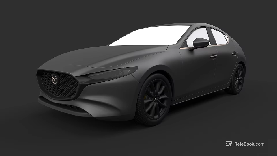 Black Mazda Sedan With Sleek Body Modern Design And Black Wheels 3d model 