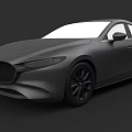 Black Mazda Sedan With Sleek Body Modern Design And Black Wheels