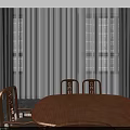 Traditional Wooden Dining Table Set With Six Intricate Carved Chairs And Upholstered Seats