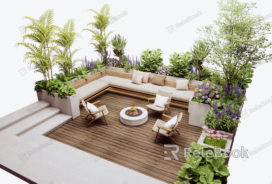 modern outdoor sofa sunken courtyard outdoor sofa model