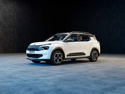 White Citroen SUV Modern Design With LED Headlights Sleek Body And Alloy Wheels 3d model