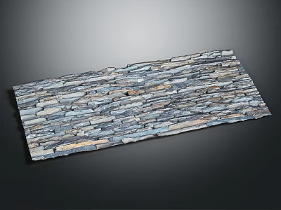 Natural Wooden Stone Wall Panel With Mixed Color Patterns And Irregular Shapes 3d model