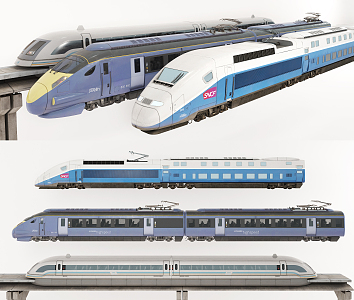 modern high-speed train 3d model