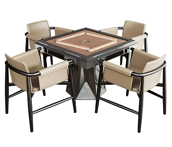 Modern Mahjong Table and Chair Mahjong Table and Chair Combination 3d model