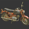 Red Classic Motorcycle With Black Seat Chrome Accents Shiny Engine And Sleek Vintage Design