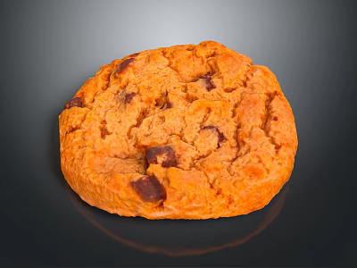 Golden Crispy Chocolate Chip Cookie With Melted Chocolate Chunks And Crunchy Texture 3d model