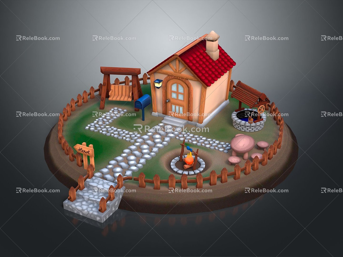 Cartoon Landscape Animation Landscape Landscape Landscape Landscape Rural Landscape Painting Outdoor Landscape Rural Landscape 3d model