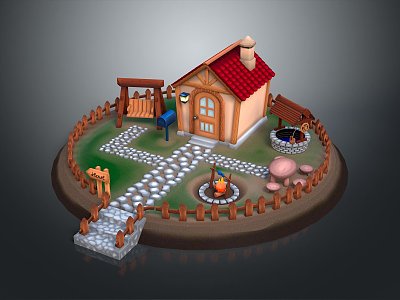 Cartoon Landscape Animation Landscape Rural Landscape Painting Outdoor Landscape Rural Landscape 3d model