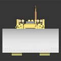 Heavy Duty Yellow Bulldozer With Tracks Blade Cab And Reflective Surface