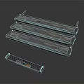 Black Stacked Long Ventilation Grille Components With Grid Design And Smaller Part