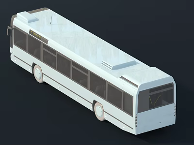 White Modern City Bus With Multiple Windows And Roof Equipment Design 3d model