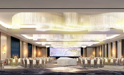 Modern Ballroom Hotel Ballroom 3d model