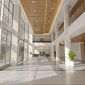 Spacious Bright Hospital Outpatient Clinic Lobby Interior