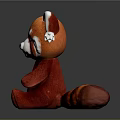 Red Panda Plush Toy With Soft Red Orange Fur White Ears And Striped Tail