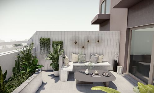 Roof Garden Modern Garden 3d model