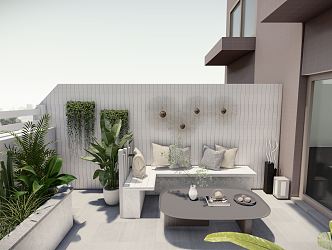 Roof Garden Modern Garden 3d model