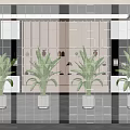 Modern partition glass brick partition 3d model