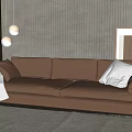 Modern double sofa three-seat sofa 3d model