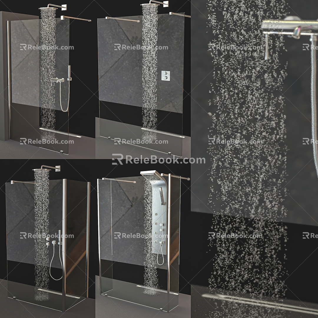 Glass shower room 3d model